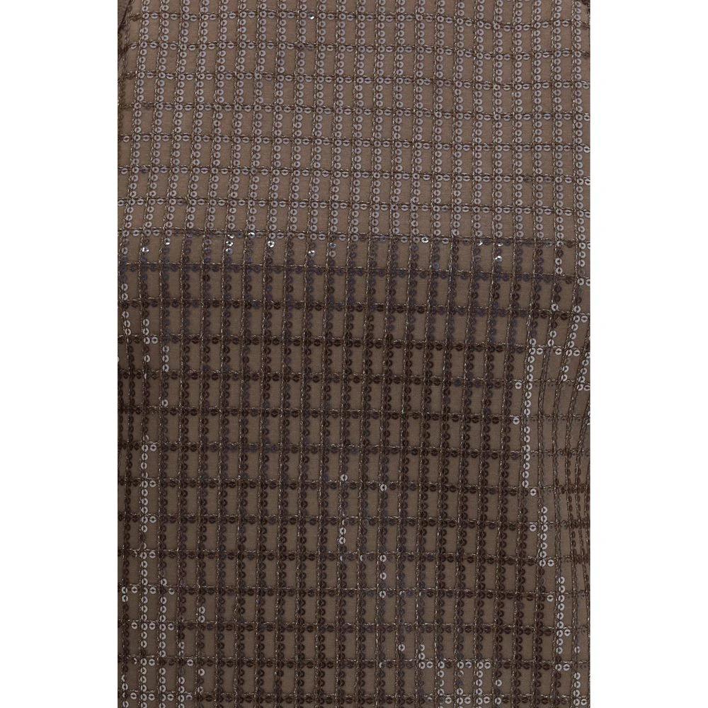 Brunello Cucinelli Braunes ärmelloses Baumwoll-T-Shirt by Brunello Cucinelli