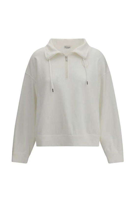 Brunello Cucinelli Cucinelli Weißes Baumwoll-Sweatshirt by Brunello Cucinelli Cucinelli