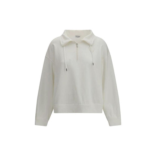 Brunello Cucinelli Cucinelli Weißes Baumwoll-Sweatshirt by Brunello Cucinelli Cucinelli