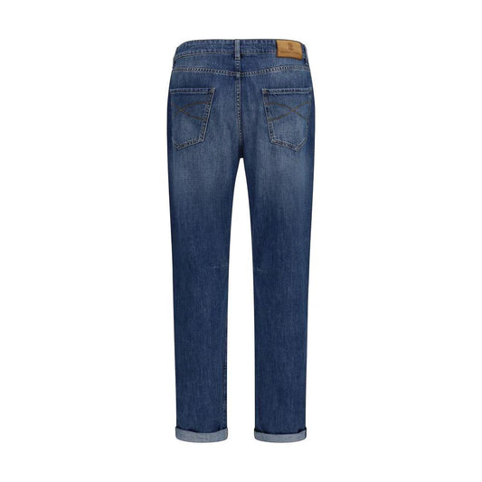 Brunello Cucinelli Blaue Baumwoll-Jeans im geraden Schnitt by Brunello Cucinelli
