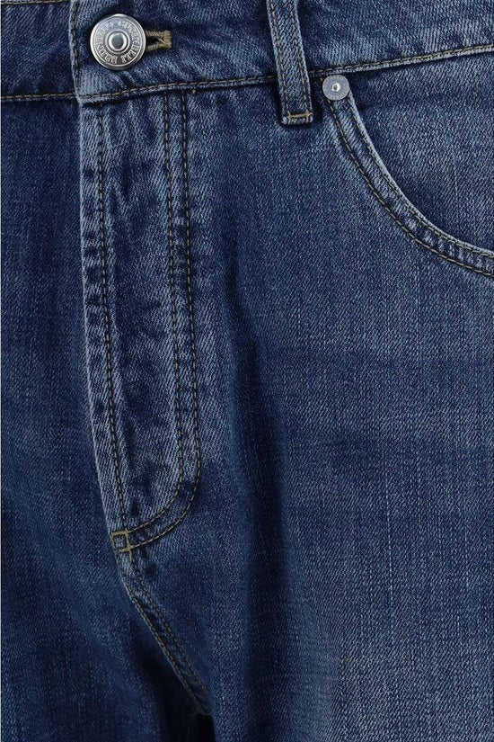 Brunello Cucinelli Blaue Baumwoll-Jeans im geraden Schnitt by Brunello Cucinelli