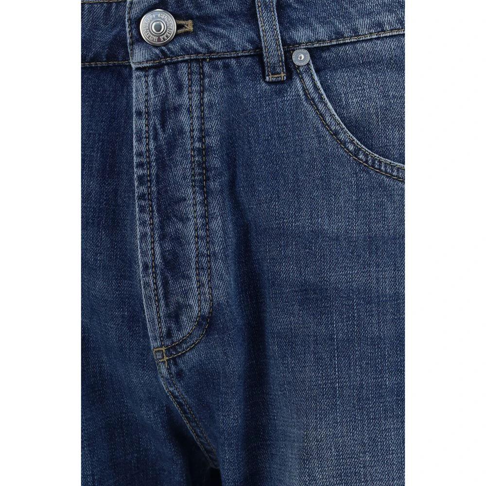 Brunello Cucinelli Blaue Baumwoll-Jeans im geraden Schnitt by Brunello Cucinelli