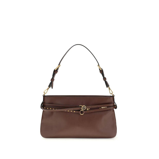PINKO Schultertasche aus braunem Kalbsleder Bos Taurus by PINKO