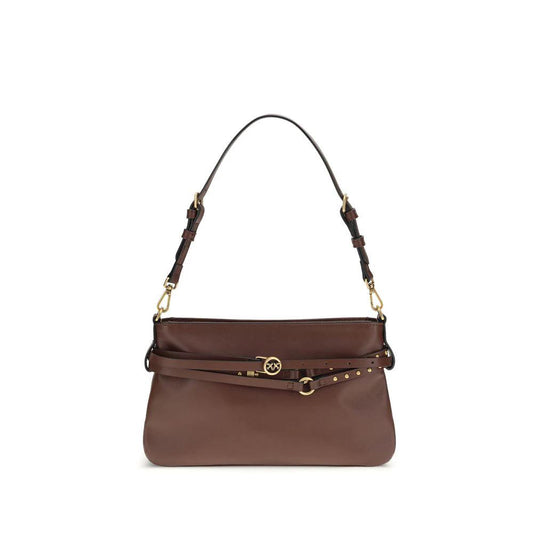 PINKO Braune Kalbsleder Bos Taurus Umhängetasche by PINKO