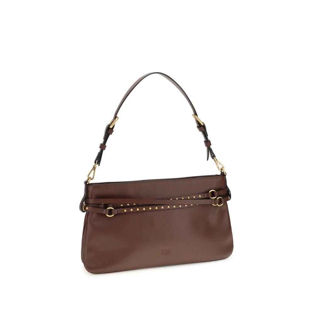 PINKO Schultertasche aus braunem Kalbsleder Bos Taurus by PINKO