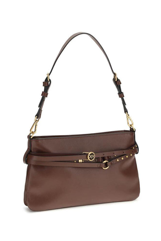 PINKO Braune Kalbsleder Bos Taurus Umhängetasche by PINKO
