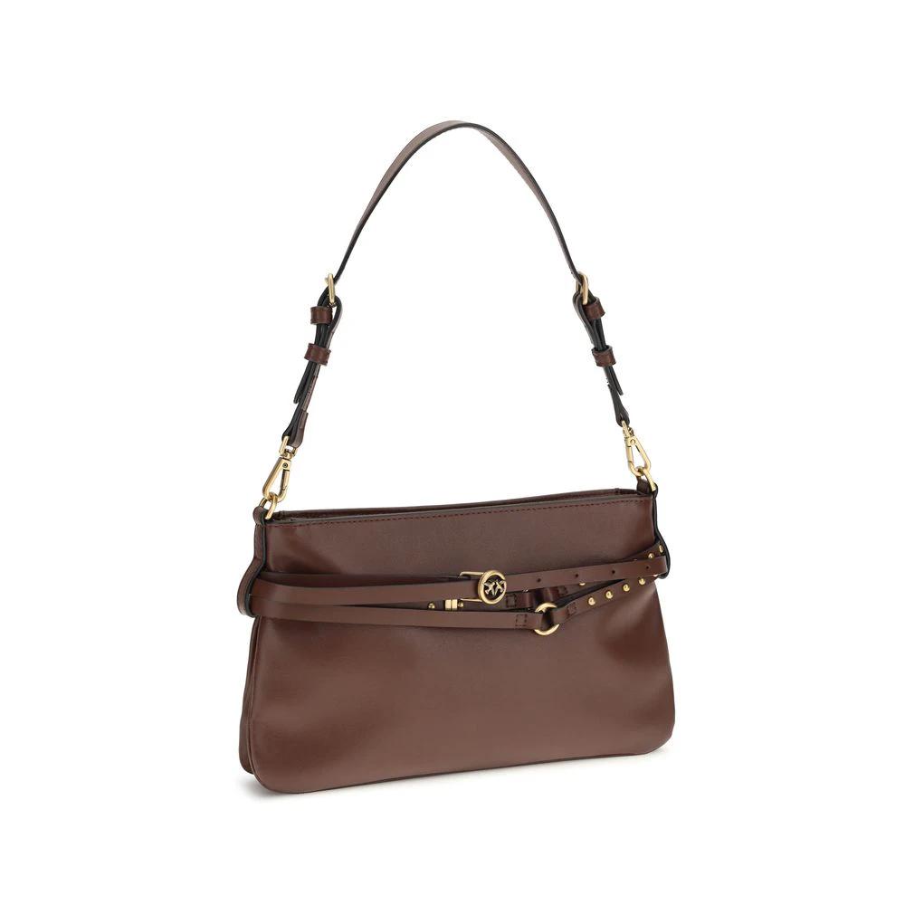 PINKO Braune Kalbsleder Bos Taurus Umhängetasche by PINKO