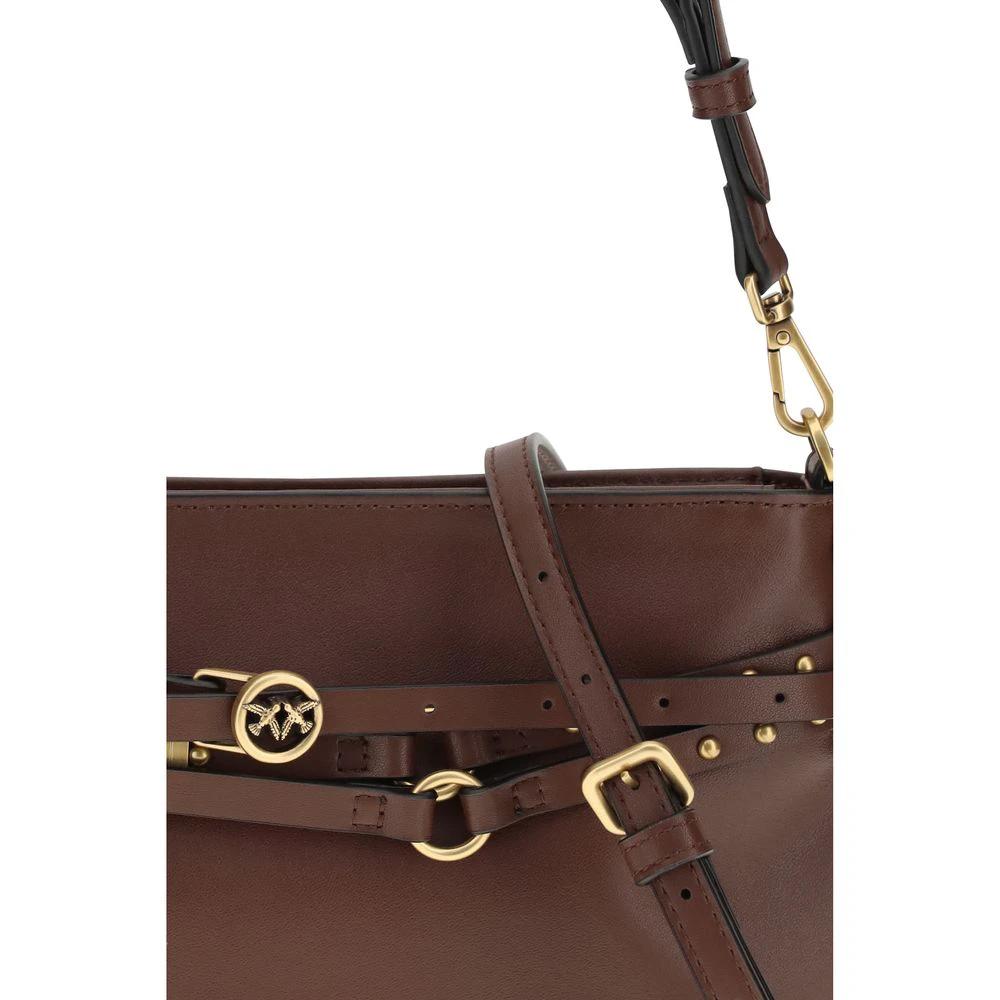 PINKO Braune Kalbsleder Bos Taurus Umhängetasche by PINKO