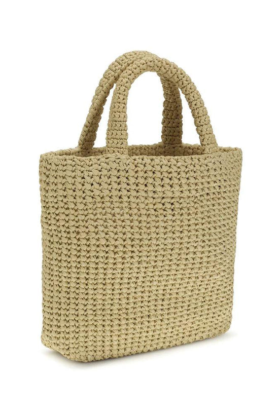 Prada Beige Raffia Handtasche by Prada