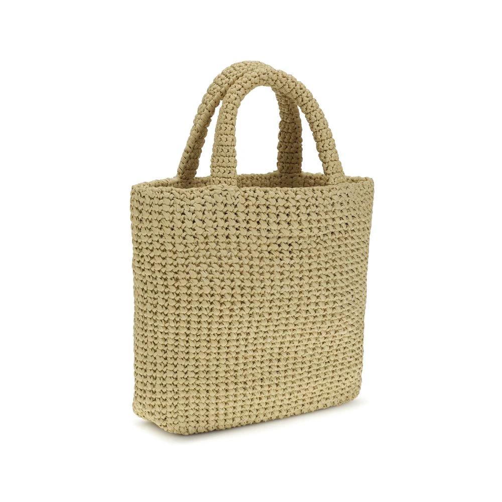 Prada Beige Raffia Handtasche by Prada
