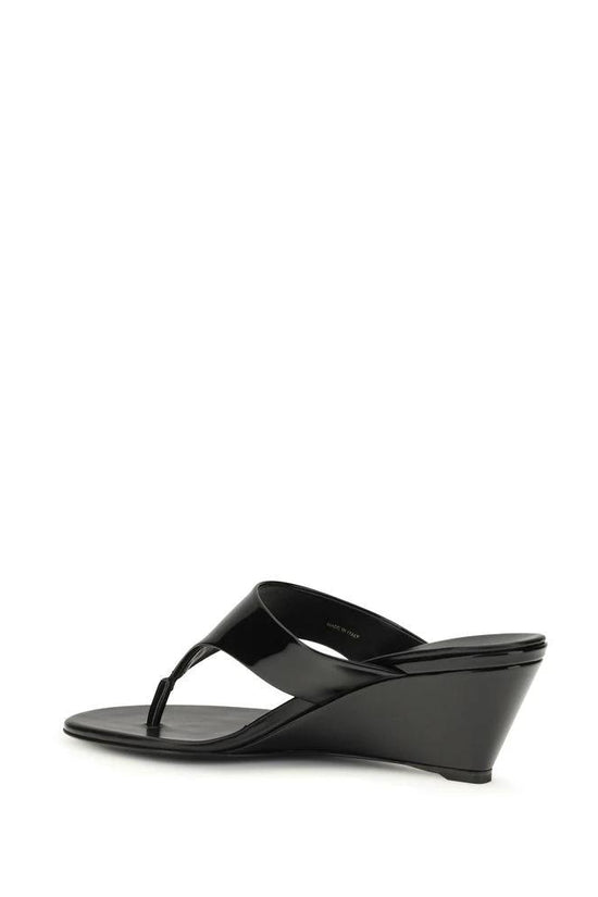 Prada Schwarze Keilabsatz-Sandalen aus Kalbsleder Bos Taurus by Prada