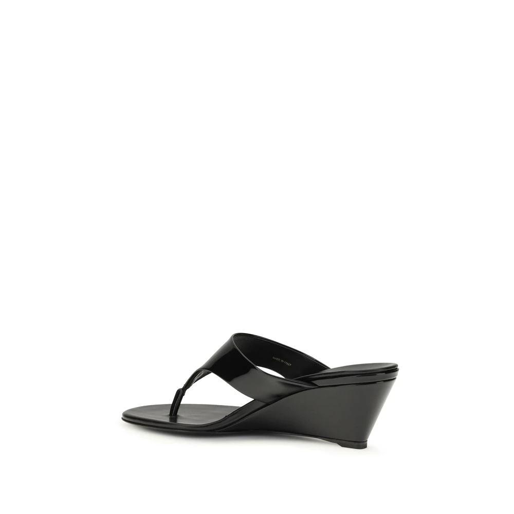 Prada Schwarze Keilabsatz-Sandalen aus Kalbsleder Bos Taurus by Prada