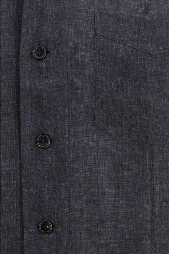 Brunello Cucinelli Graues Hemd aus Leinen mit Muster by Brunello Cucinelli