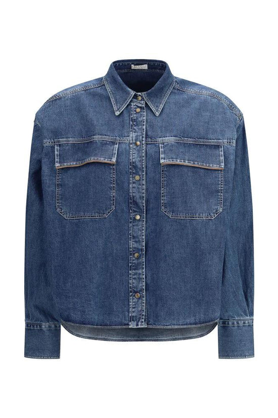 Brunello Cucinelli Cucinelli Blaues Denim-Hemd by Brunello Cucinelli Cucinelli