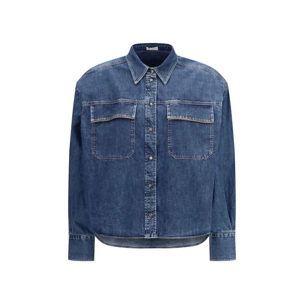 Brunello Cucinelli Cucinelli Blaues Denim-Hemd by Brunello Cucinelli Cucinelli