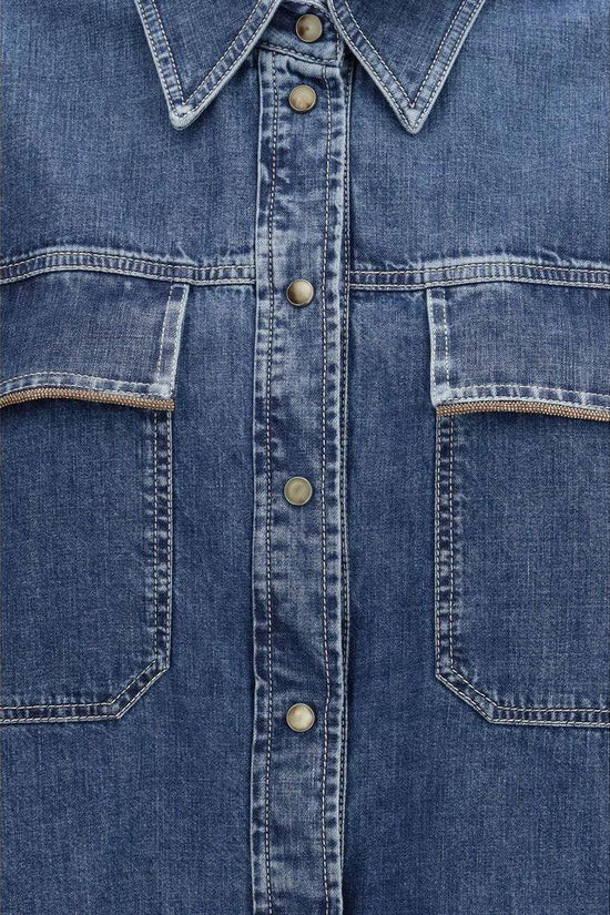 Brunello Cucinelli Blaues Denim-Hemd by Brunello Cucinelli