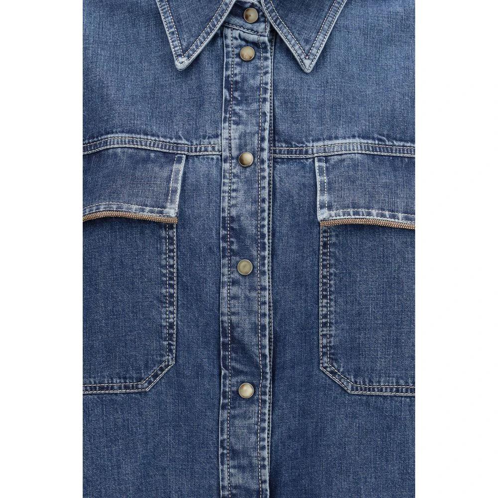 Brunello Cucinelli Blaues Denim-Hemd by Brunello Cucinelli