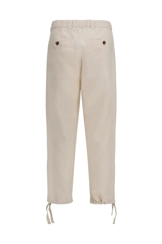 Brunello Cucinelli Beige Leinen Casual Hose by Brunello Cucinelli