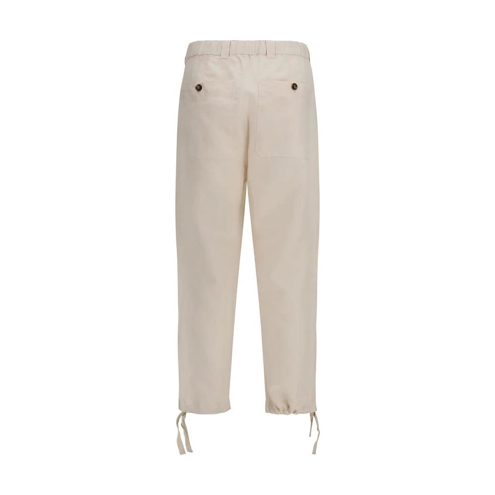 Brunello Cucinelli Beige Leinen Casual Hose by Brunello Cucinelli