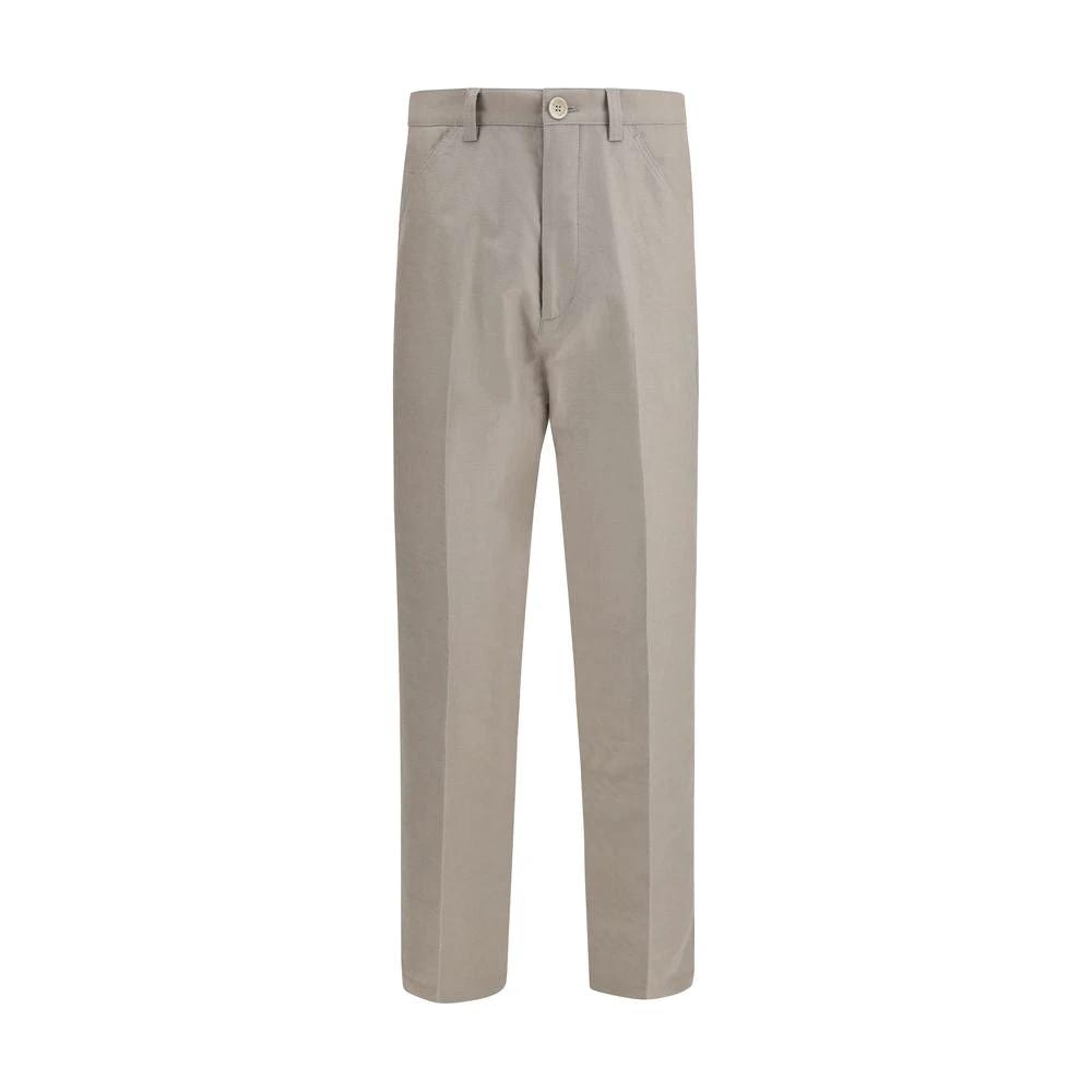 Brunello Cucinelli Cucinelli Beige Cotton Casual Pants by Brunello Cucinelli Cucinelli