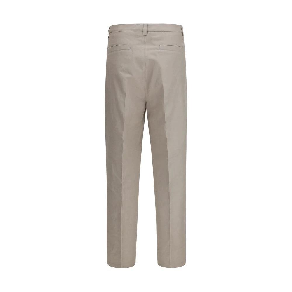 Brunello Cucinelli Beige Cotton Casual Pants by Brunello Cucinelli