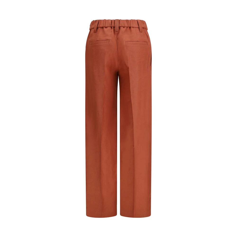 Brunello Cucinelli Multicolor Linen Casual Pants by Brunello Cucinelli