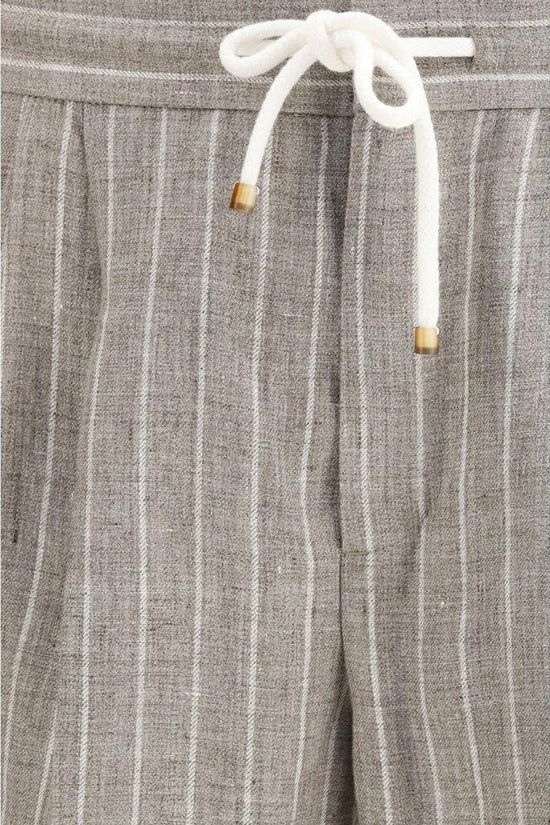 Brunello Cucinelli Beige Leinen Casual Hose by Brunello Cucinelli