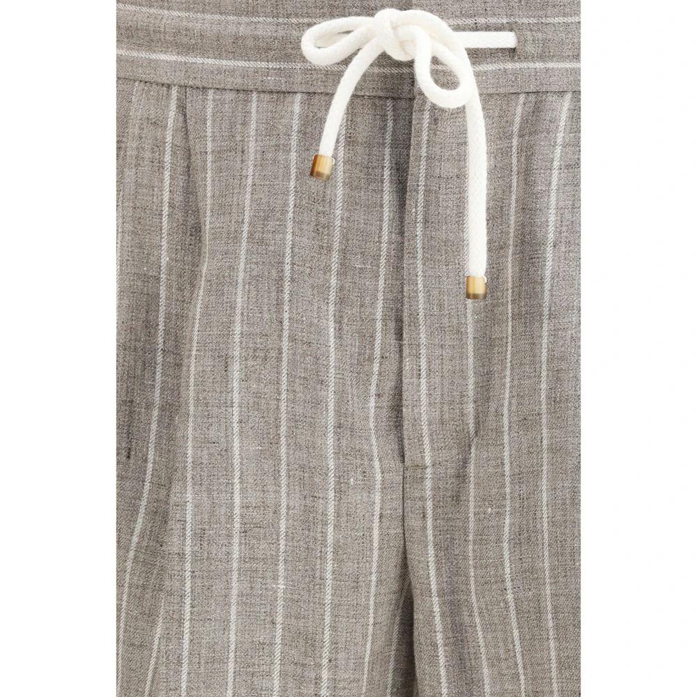 Brunello Cucinelli Beige Leinen Casual Hose by Brunello Cucinelli