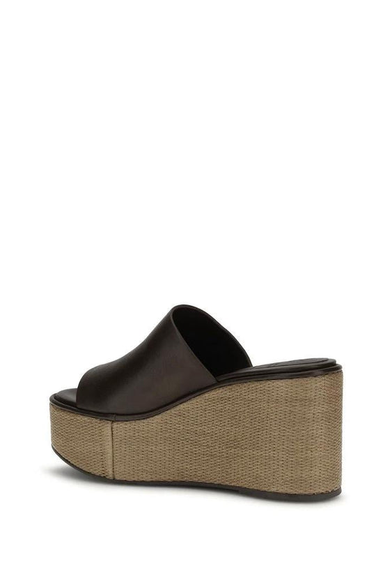 Brunello Cucinelli Braune Bos Taurus Kalbsleder Plateau-Sandalen by Brunello Cucinelli