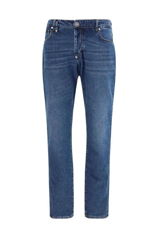 Philipp Plein Blaue Baumwoll-Jeans im geraden Schnitt by Philipp Plein