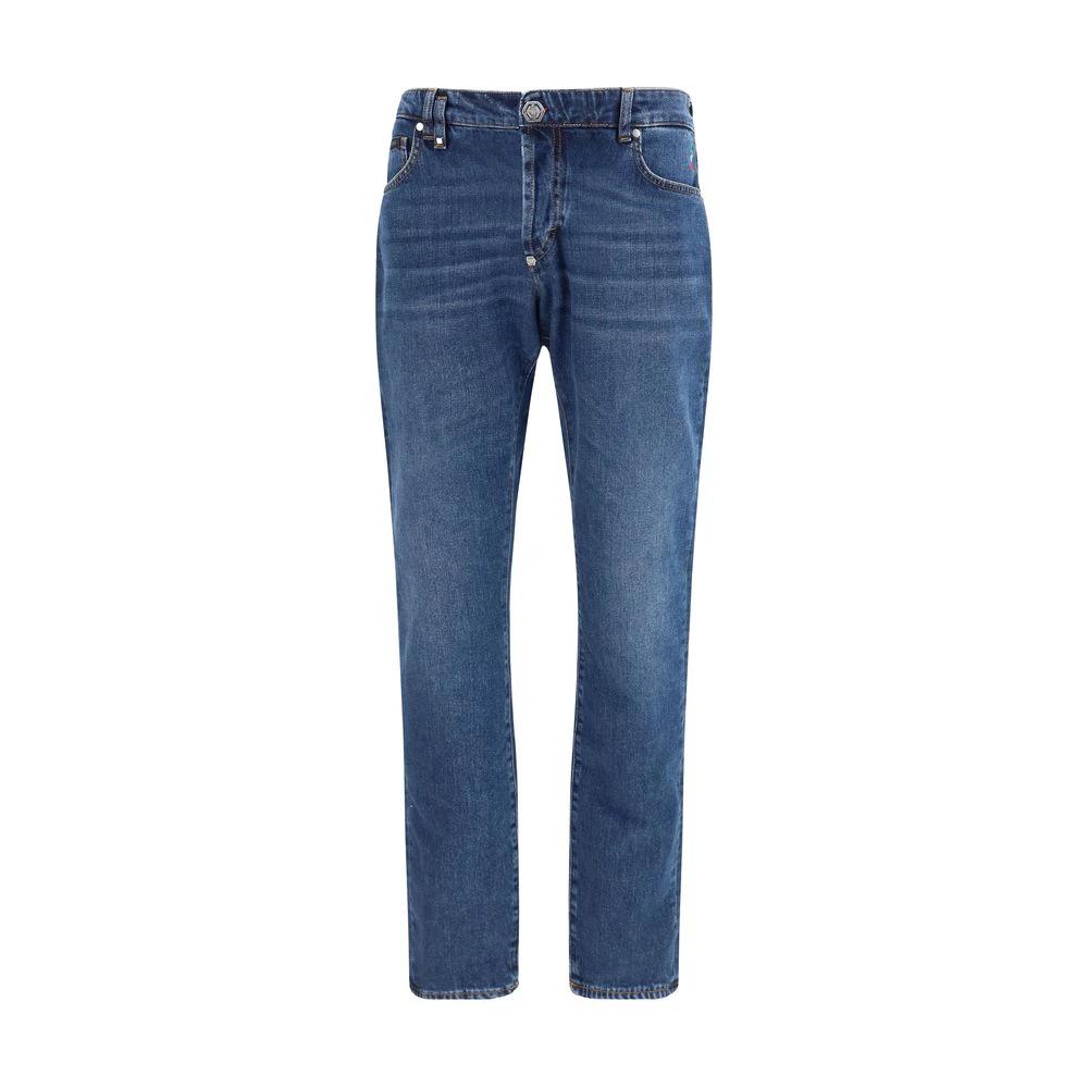Philipp Plein Blaue Baumwoll-Jeans im geraden Schnitt by Philipp Plein