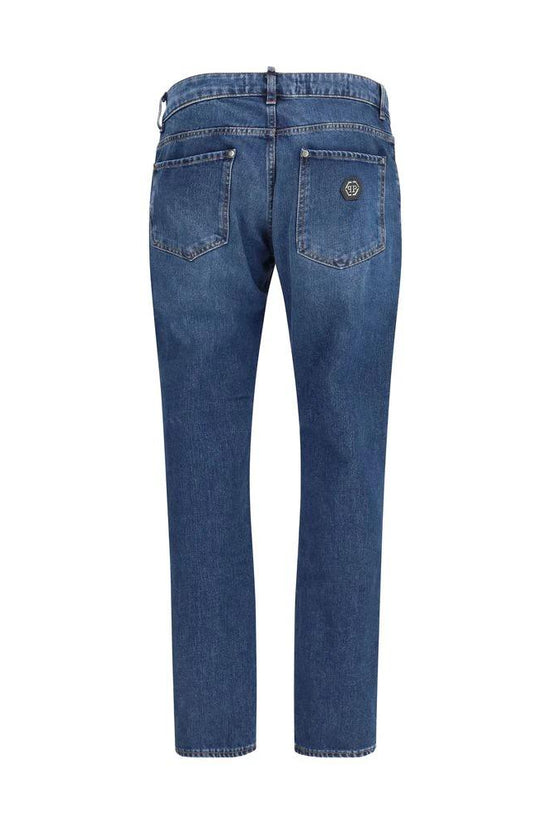 Philipp Plein Blaue Baumwoll-Jeans im geraden Schnitt by Philipp Plein