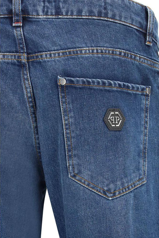 Philipp Plein Blaue Baumwoll-Jeans im geraden Schnitt by Philipp Plein