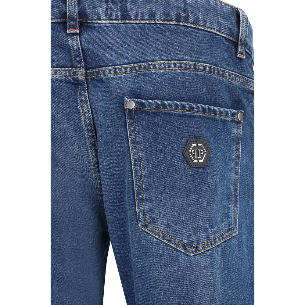 Philipp Plein Blaue Baumwoll-Jeans im geraden Schnitt by Philipp Plein