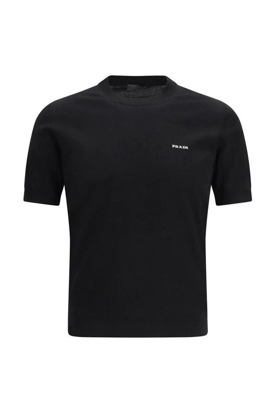 Prada Schwarzes Baumwoll-T-Shirt by Prada