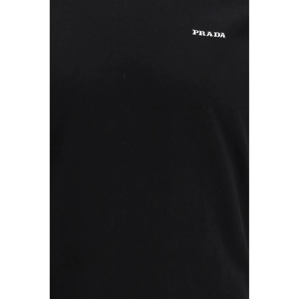 Prada Schwarzes Baumwoll-T-Shirt by Prada