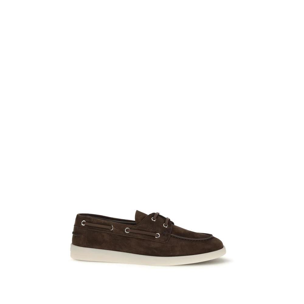 Prada Braune Kalbsleder Bos Taurus Slipper-Loafer by Prada