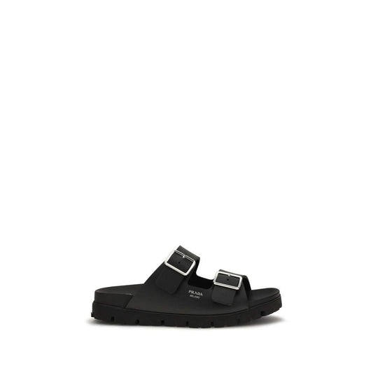 Prada Schwarze Bos Taurus Kalbsleder-Sandalen by Prada
