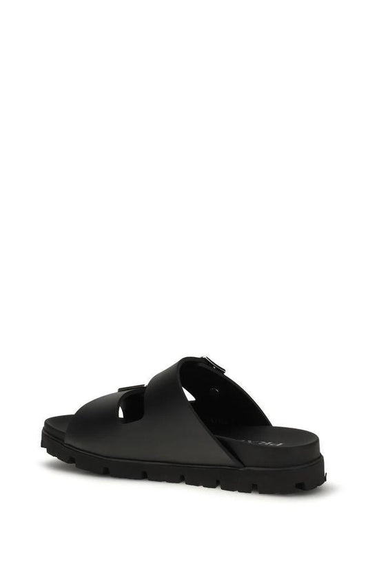 Prada Schwarze Bos Taurus Kalbsleder-Sandalen by Prada