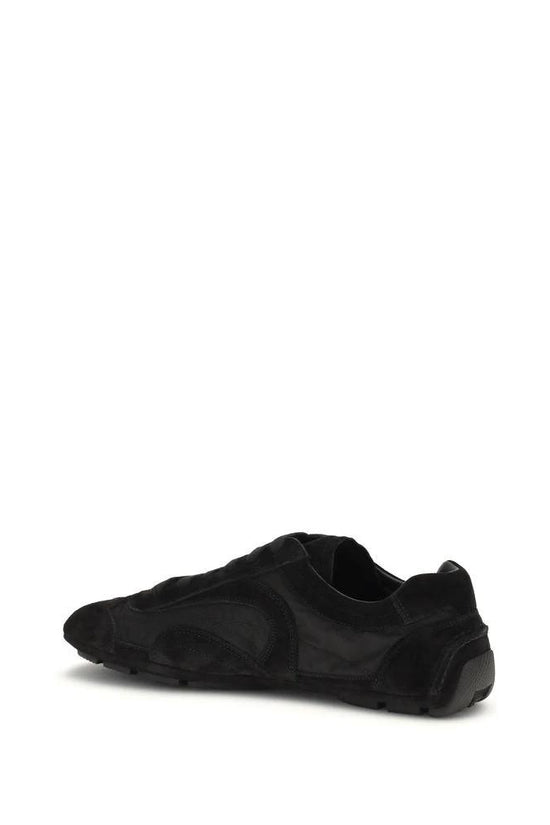Prada Schwarze Bos Taurus Kalbsleder Sneaker by Prada