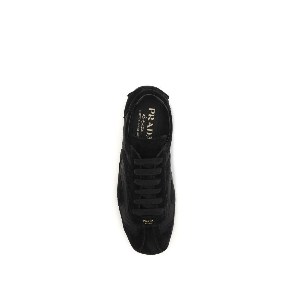 Prada Schwarze Bos Taurus Kalbsleder Sneaker by Prada
