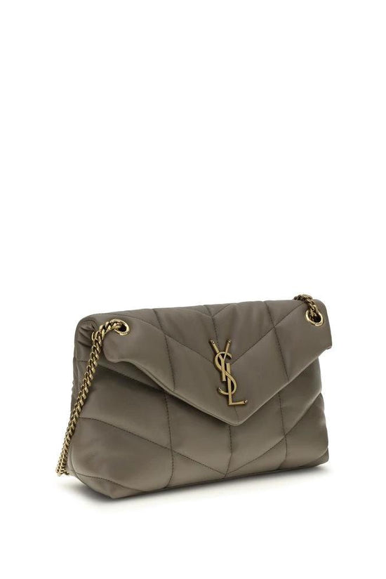 Saint Laurent Graue Lammleder-Schultertasche by Saint Laurent