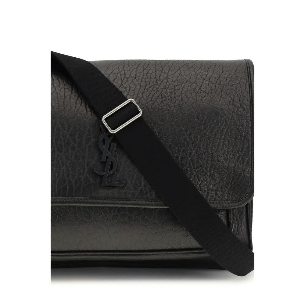 Saint Laurent Schwarzes Kalbsleder Bos Taurus Portemonnaie by Saint Laurent