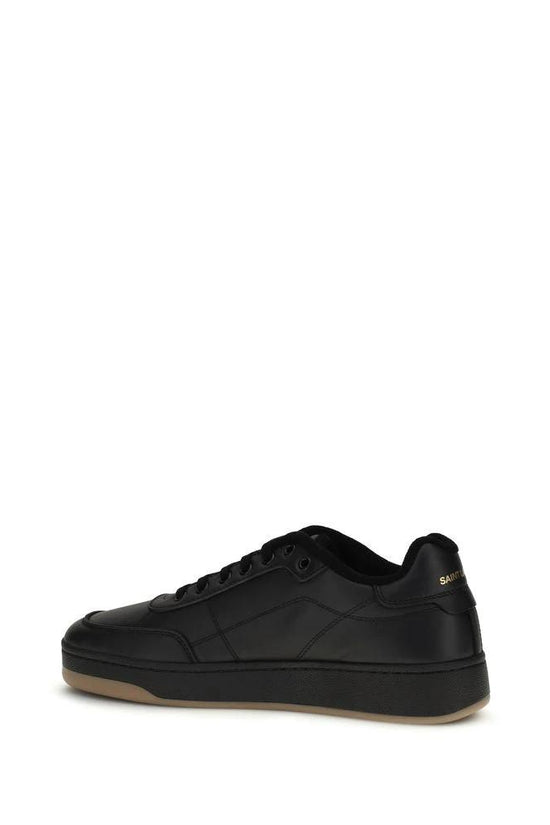 Saint Laurent Schwarze Bos Taurus Kalbsleder Low-Top-Sneaker by Saint Laurent