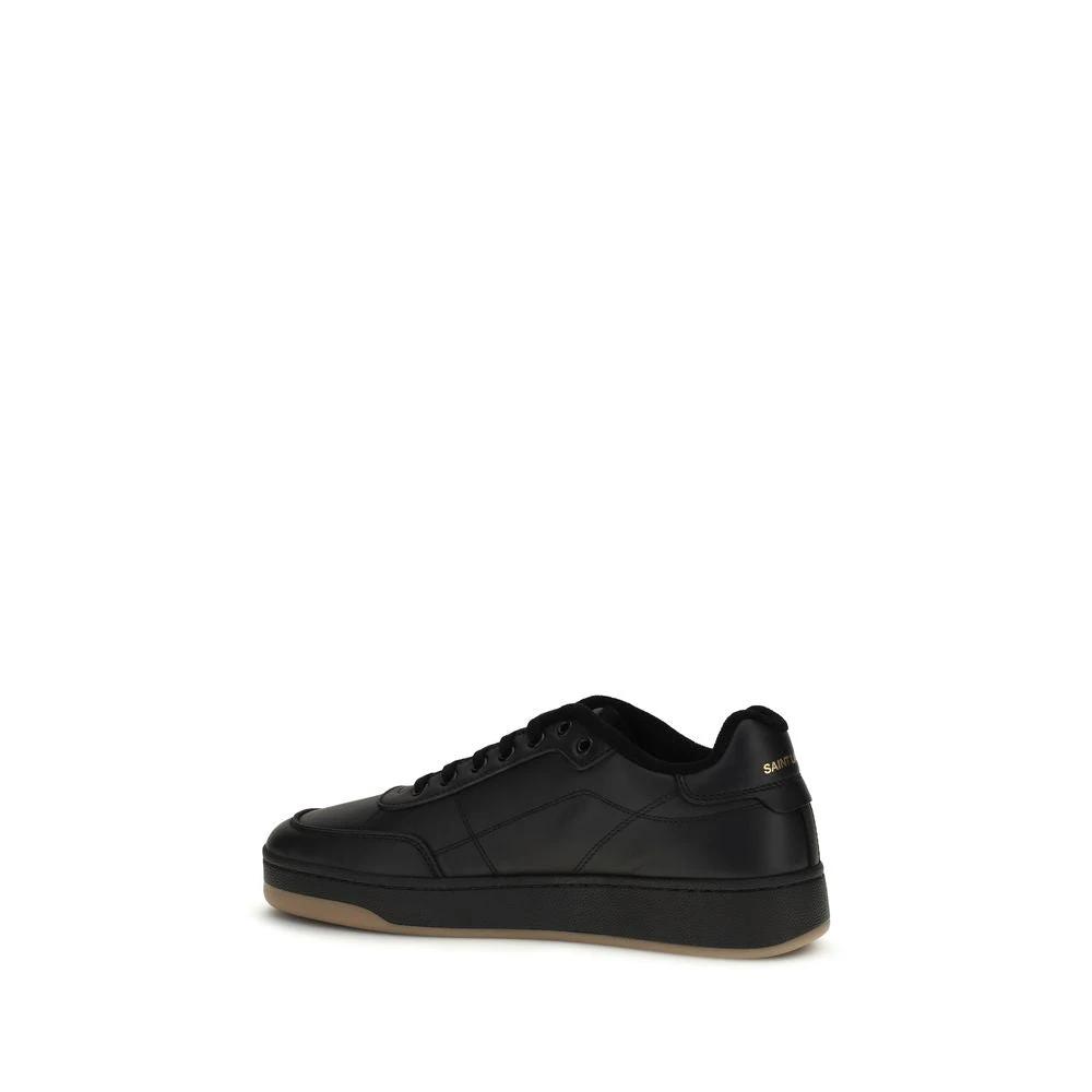 Saint Laurent Schwarze Bos Taurus Kalbsleder Low-Top-Sneaker by Saint Laurent