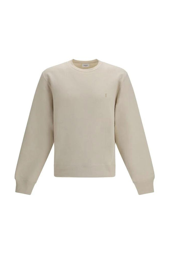 Saint Laurent Beige Cotton Sweatshirt by Saint Laurent