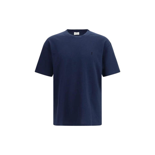 Saint Laurent Blaues Baumwoll-T-Shirt by Saint Laurent