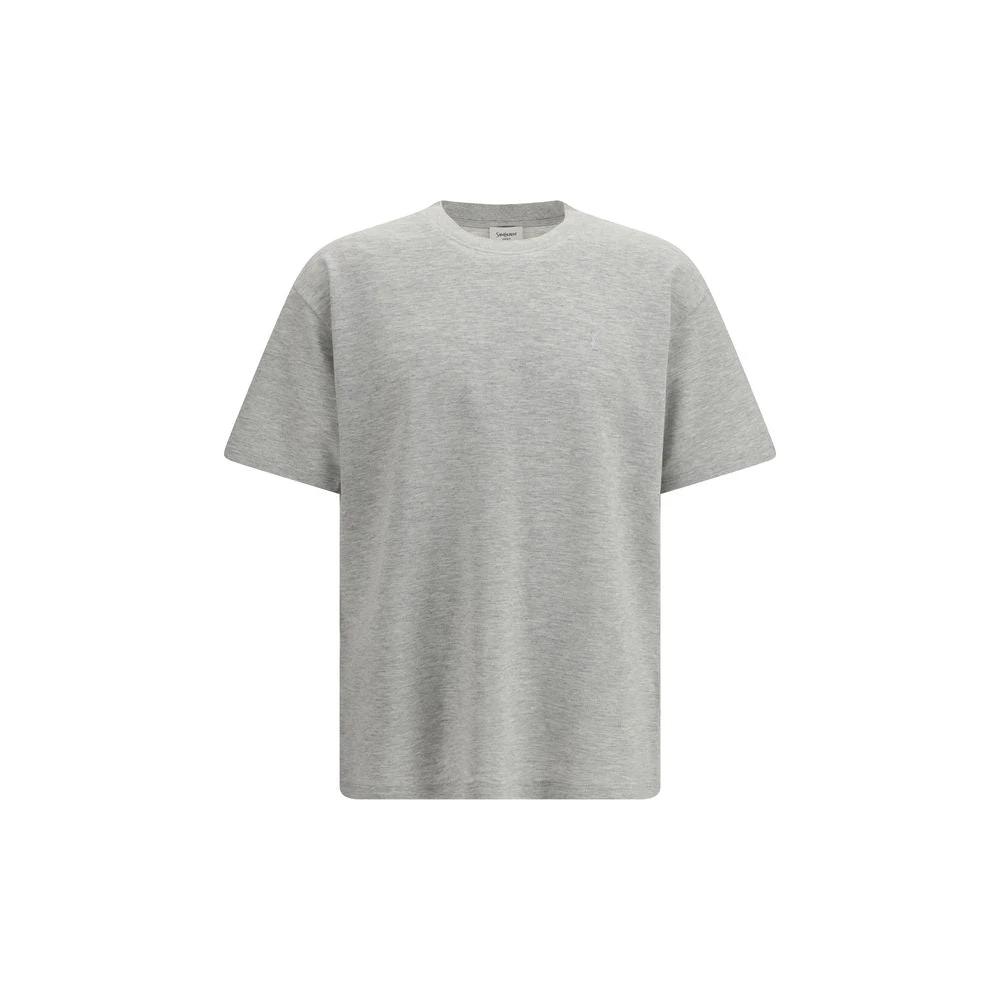 Saint Laurent Graues Baumwoll-T-Shirt by Saint Laurent