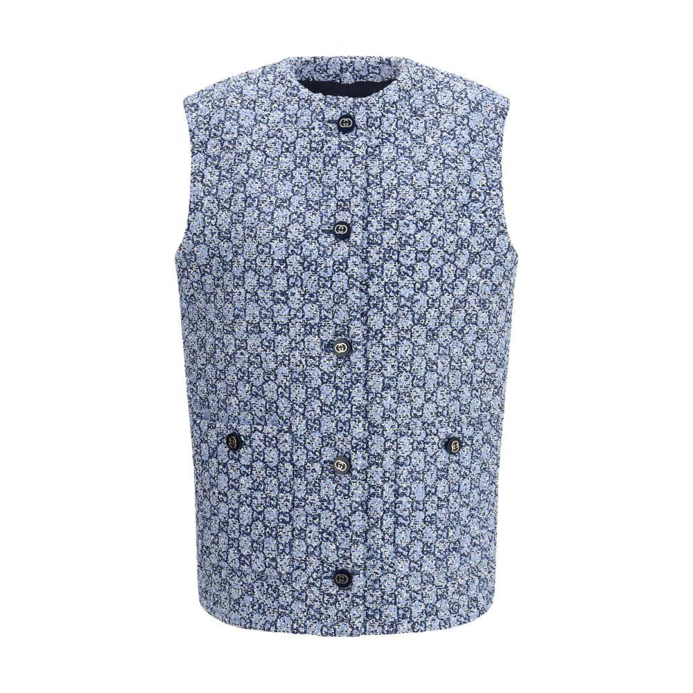 Gucci Blaue ärmellose Baumwolljacke by Gucci