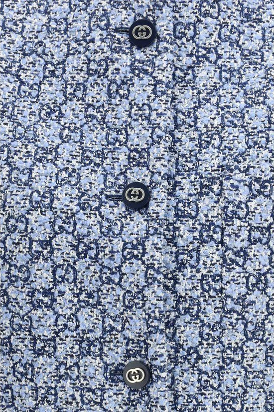 Gucci Blaue ärmellose Baumwolljacke by Gucci